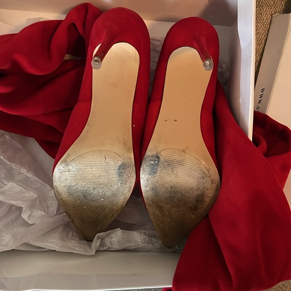 Red Thigh High Boots - Picture 3 of 3